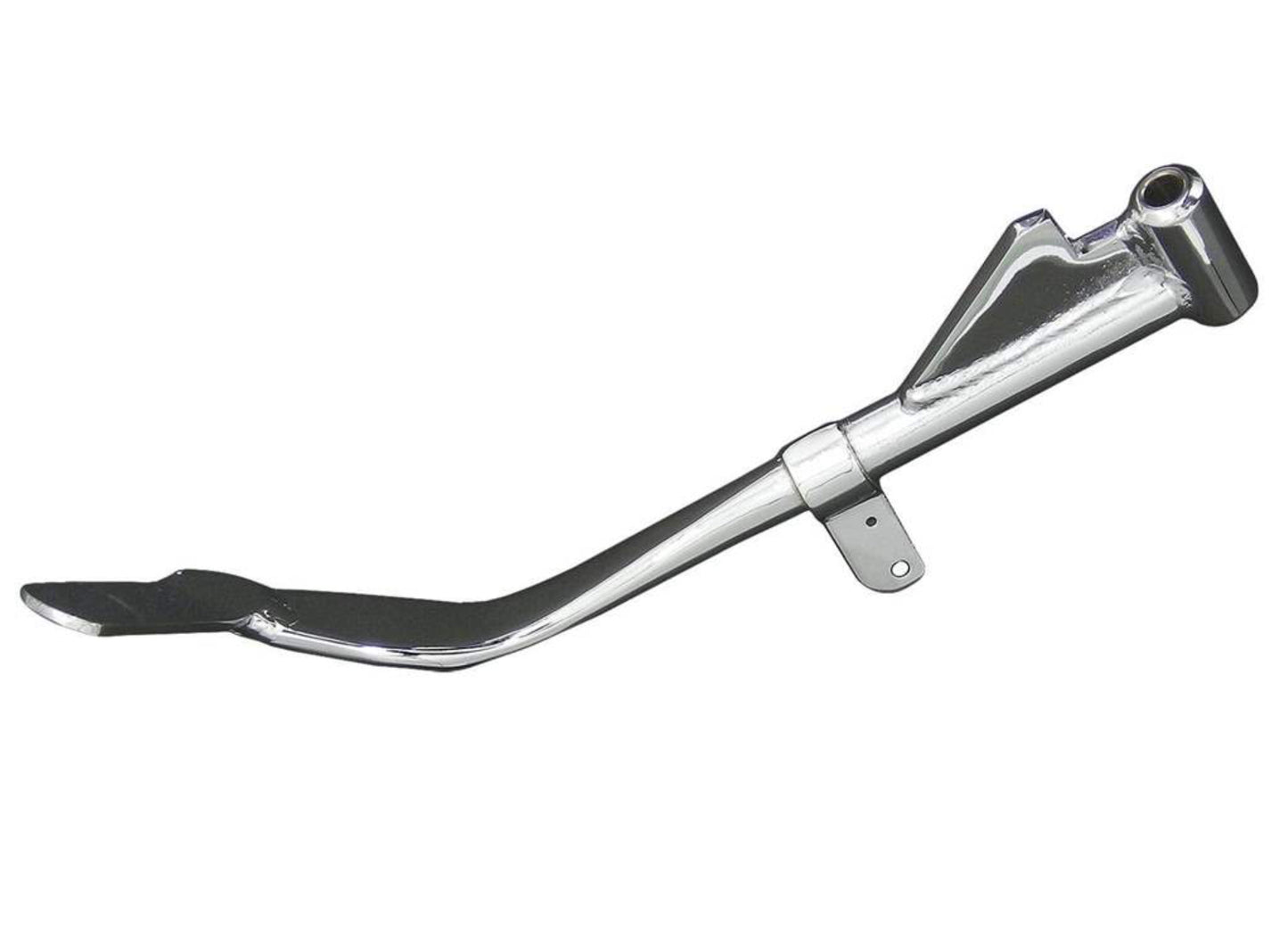 Chrome motorcycle foot peg on a white background