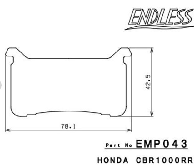 Technical drawing of a mechanical part with dimensions and 'Endless' branding