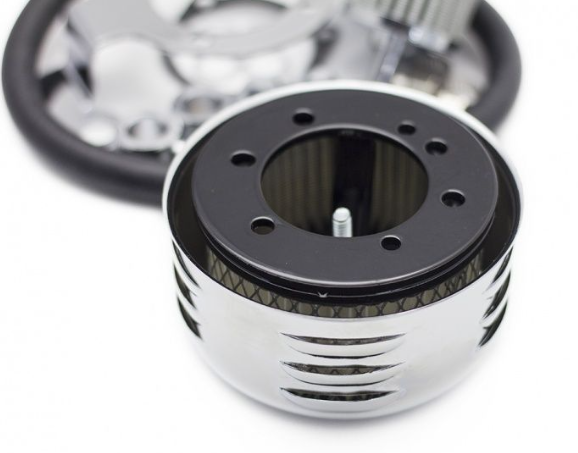 Close-up of a mechanical component on a white background