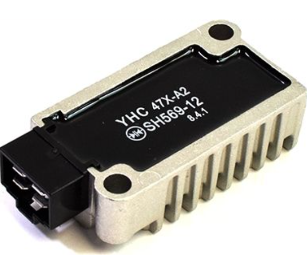 Electronic module with 'YHC 47X-A2' and 'SH569-12' text on a white background