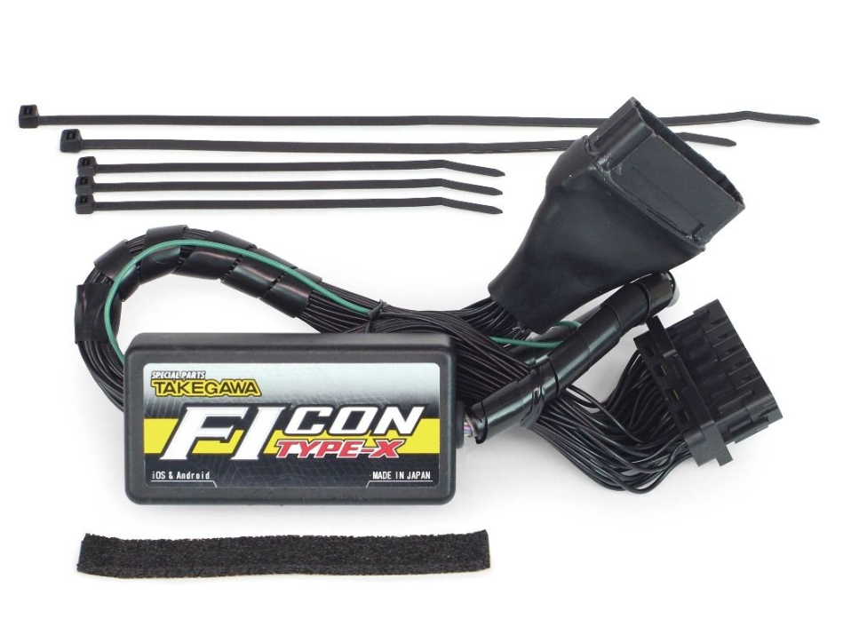 Takegawa F1 Icon Type-X electronic device with wiring and straps on a white background