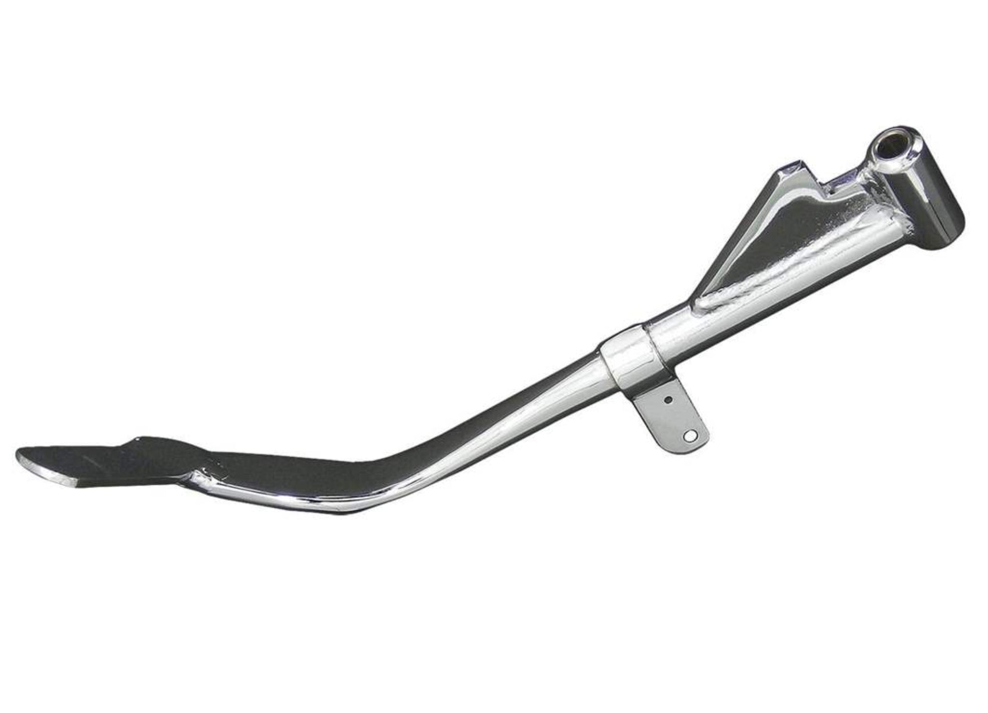 Chrome motorcycle foot peg on a white background