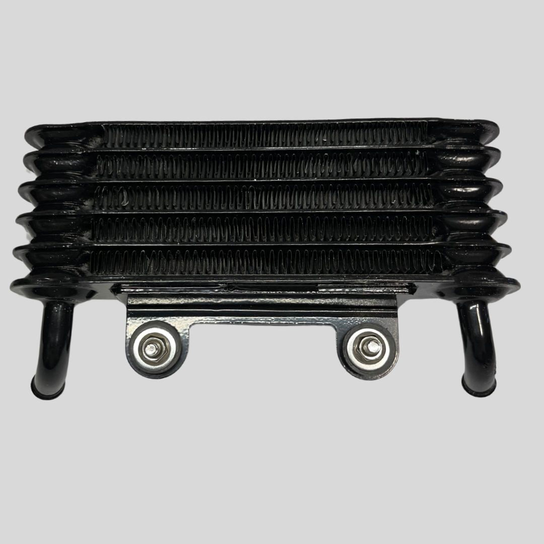 Z2 Kawasaki OEM Oil Cooler - Rare New Genuine for Z1, Z2 motorcycles with undamaged fins and original black finish. Ideal for vintage bike restoration.