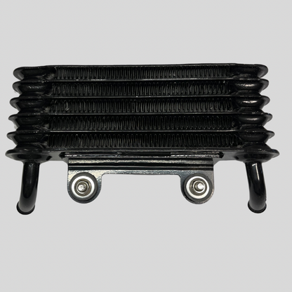 Z2 Kawasaki OEM Oil Cooler - Rare New Genuine for Z1, Z2 motorcycles with undamaged fins and original black finish. Ideal for vintage bike restoration.