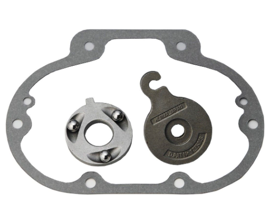 Mechanical gasket with two metal components on a white background