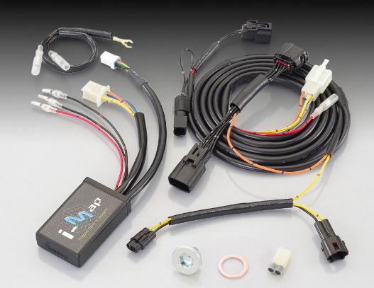 Car wiring harness kit with connectors on a gray background