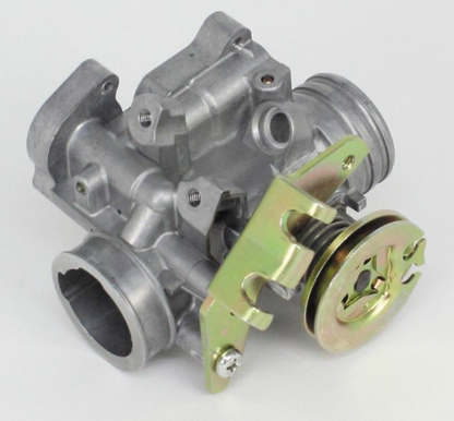 Metal mechanical component on a white background