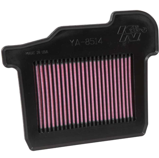 K&N air filter with pink pleated media on a white background