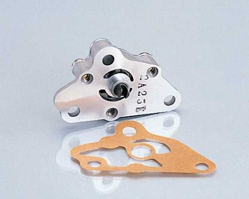 Metal mechanical component and gasket on a light gray background