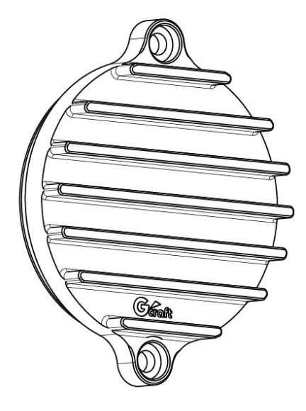 Black and white line drawing of a circular light fixture with 'Craft' branding.