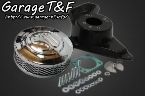 Mechanical parts with 'Garage T&F' branding on a dark background