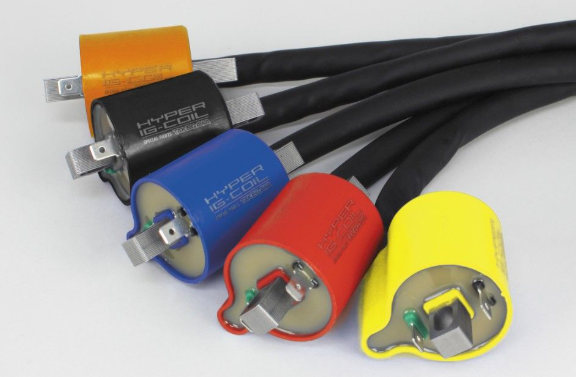 Set of colorful electrical connectors on a white background