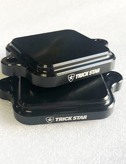 Black metal bracket with 'Trick Star' branding on a white background
