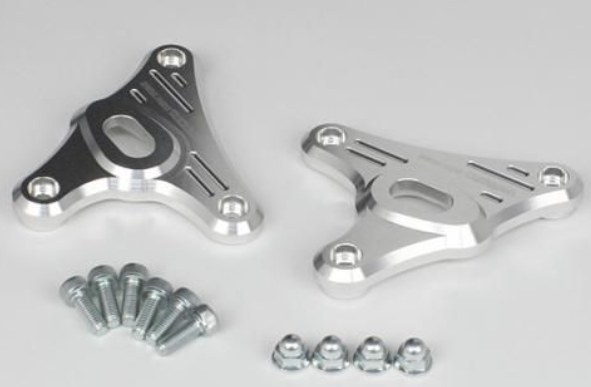 Metal mechanical components with screws on a gray background