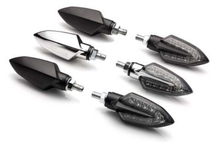 Set of motorcycle turn signals on a white background
