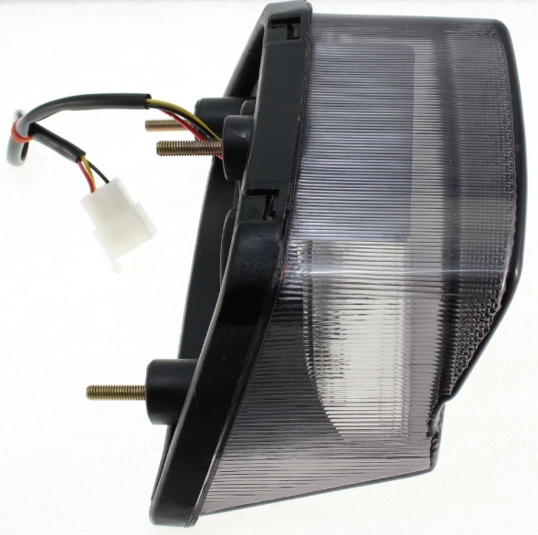 Car side marker light with wiring on a white background