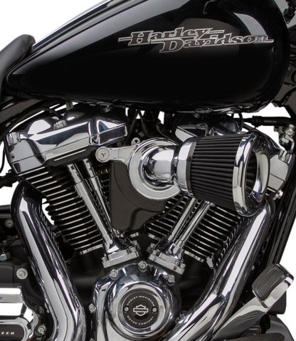 Harley-Davidson motorcycle engine with visible branding on a white background