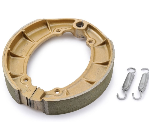 Brake shoe with springs on a white background