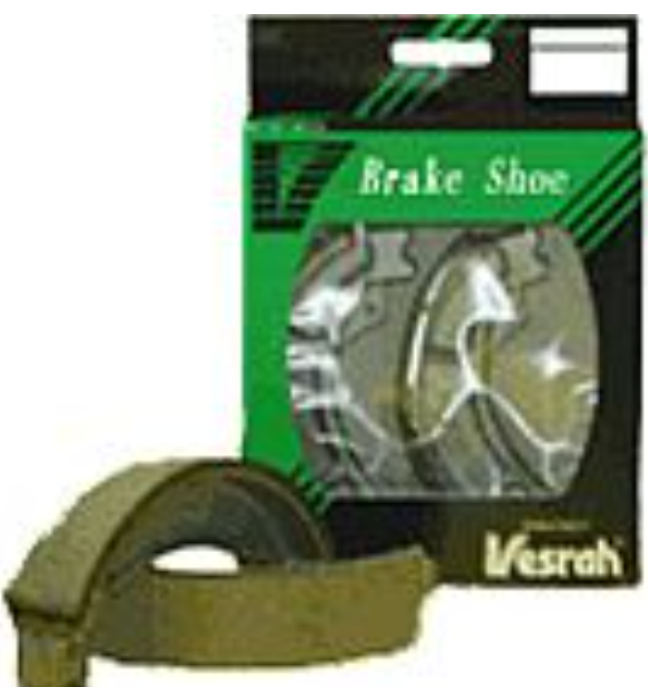 Brake shoe with Vesrah packaging on a white background