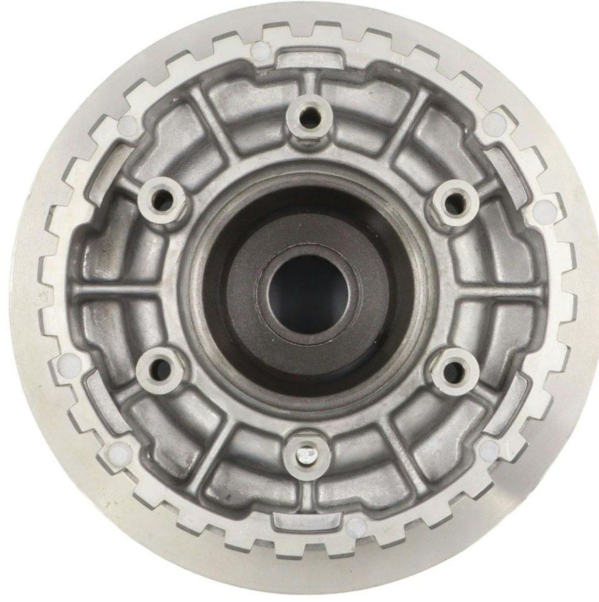 Metal gear wheel on a white background