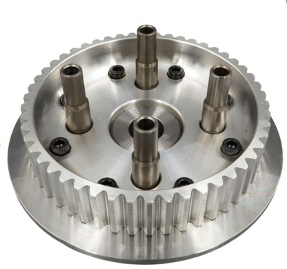 Metal gear component with cylindrical protrusions on a white background