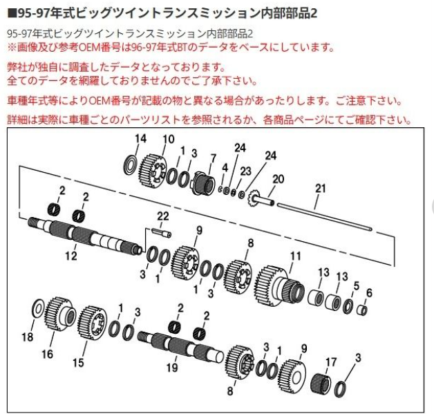 Technical diagram of a transmission internal component with labeled parts on a white background.