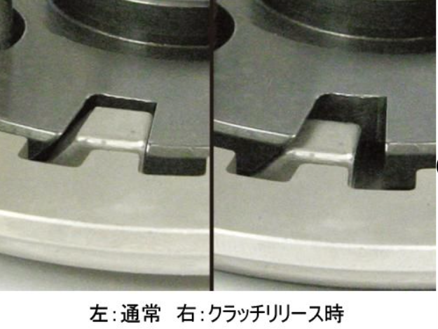 Close-up of metal components with a clear demarcation line between two states.