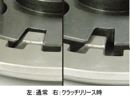 Close-up of metal components with a clear demarcation line between two states.