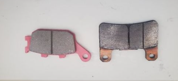 Two brake pads on a white background