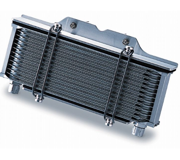 Metallic radiator on a white background