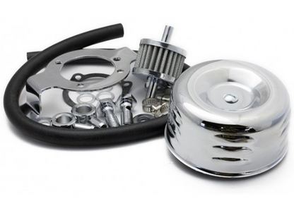 Chrome mechanical parts on a white background