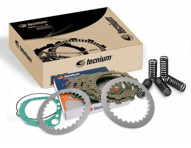 Tecnium motorcycle parts kit with packaging on a white background