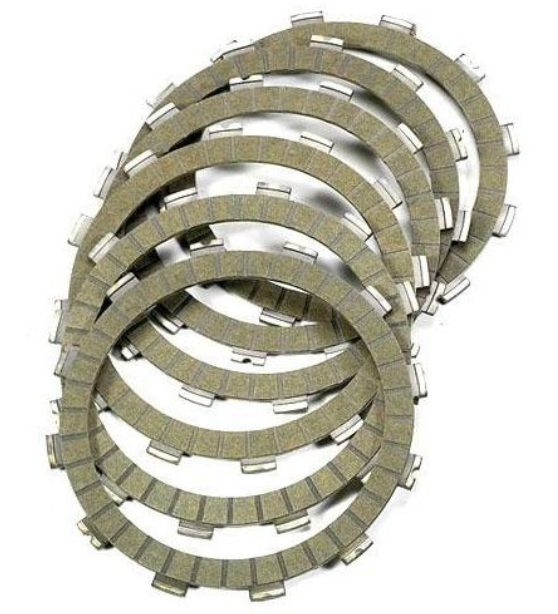 Set of clutch plates on a white background