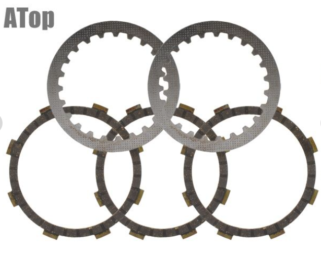 Set of clutch plates with 'ATop' branding on a white background
