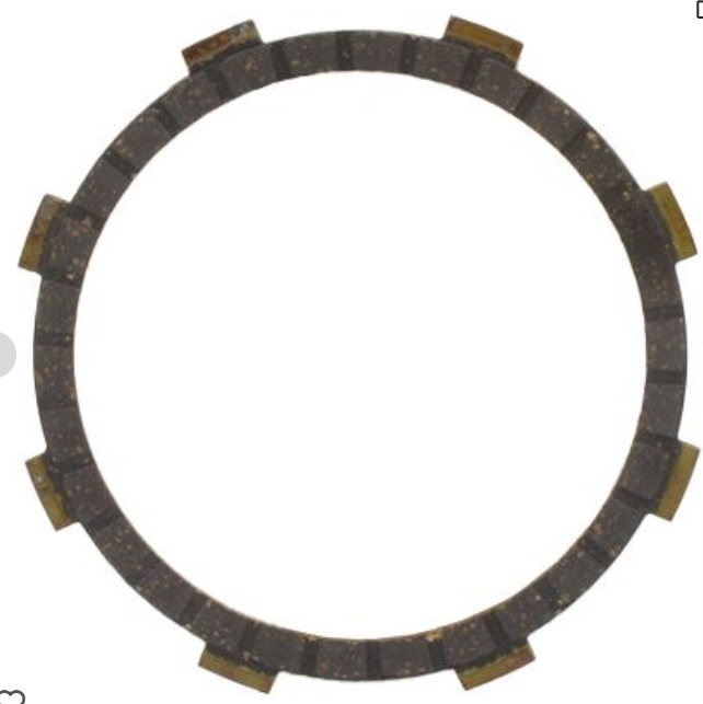 Clutch plate with metallic surface on a white background