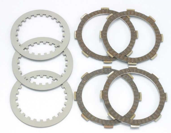 Set of clutch plates on a white background