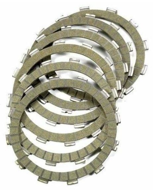 Stack of clutch plates on a white background