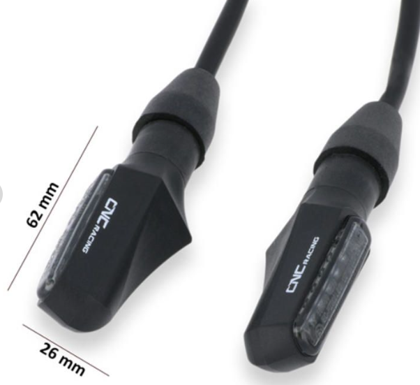 Two black motorcycle cables with 'CNC Racing' branding on a white background.