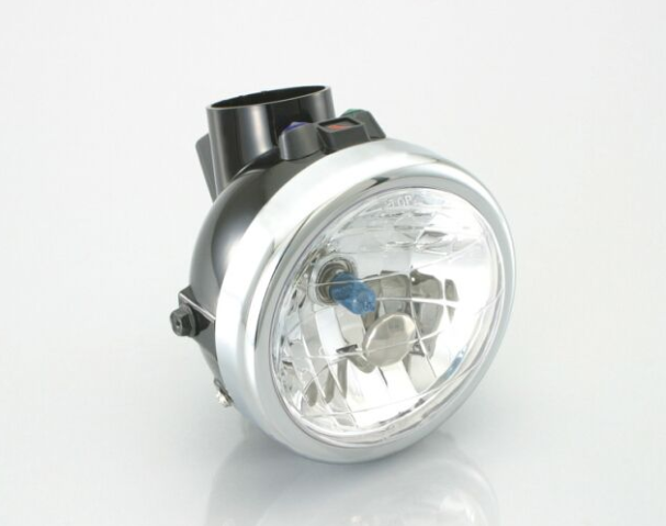Motorcycle headlight on a white background