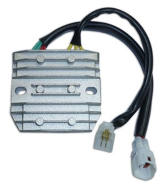 Rectangular metal component with wiring on a white background