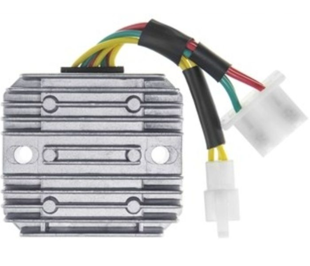 Rectangular electronic component with wiring on a white background
