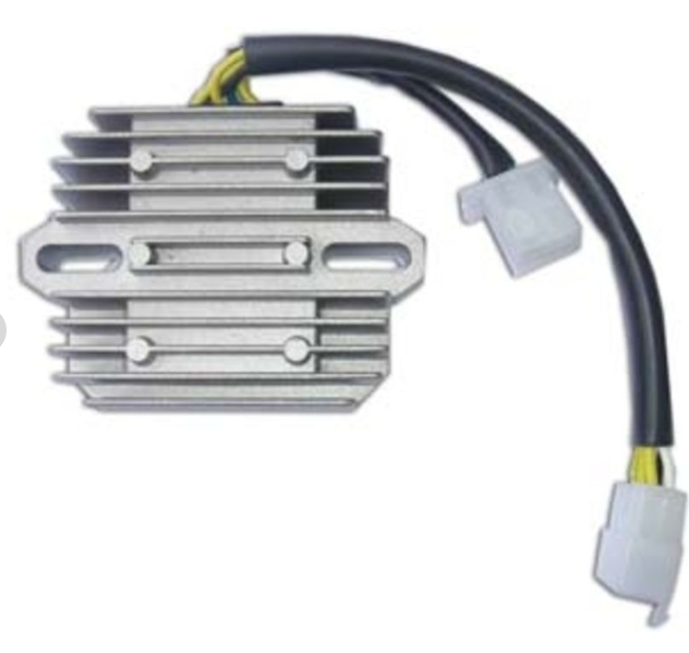 Rectangular metal component with wiring on a white background