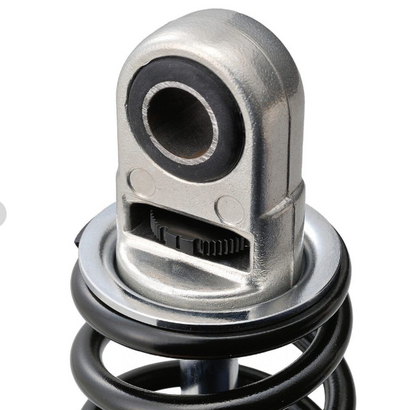 Metallic mechanical component on a white background