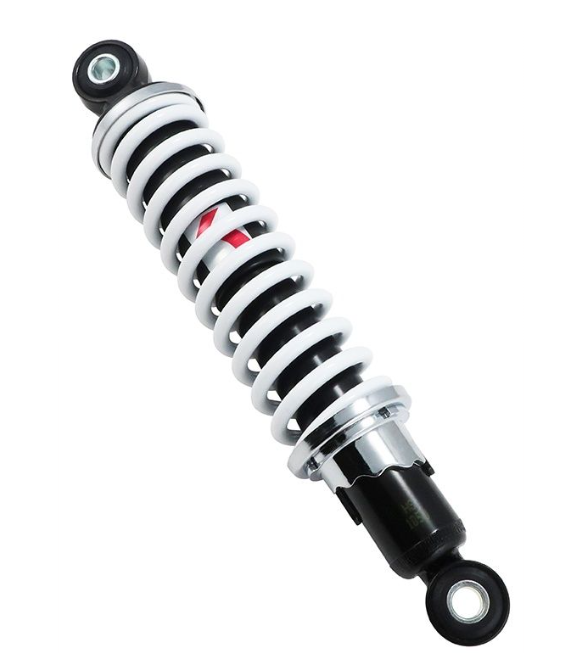 Motorcycle shock absorber on a white background
