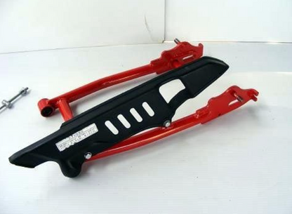 Black car bumper with red clips on a white background