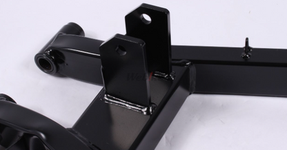 Black metal bracket on a white background