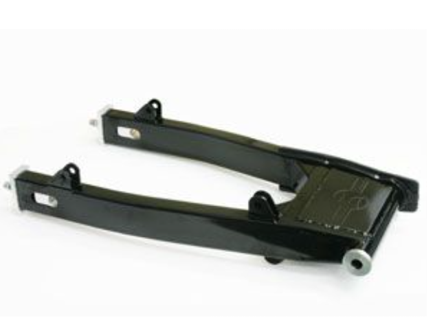 Black metal bracket on a white background