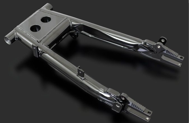 Metallic mechanical component on a dark background