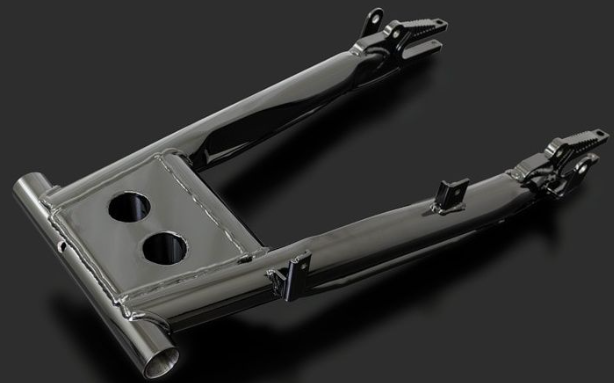 Metallic mechanical component on a dark background