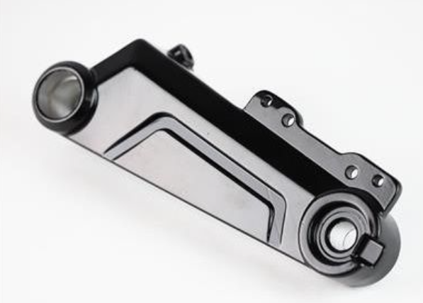 Metal mechanical component on a white background